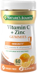Nature's Bounty Vitamin C+ Zinc (Sugar Free) Gummies 60 Pack