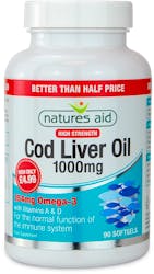 Nature's Aid Cod Liver Oil 1000mg High Strength 90 Capsules