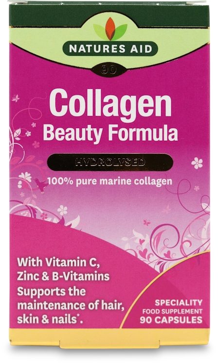 Natures Aid Collagen Beauty Formula with Vitamin C, Zinc & B-Vitamins 90 Caps in Clear