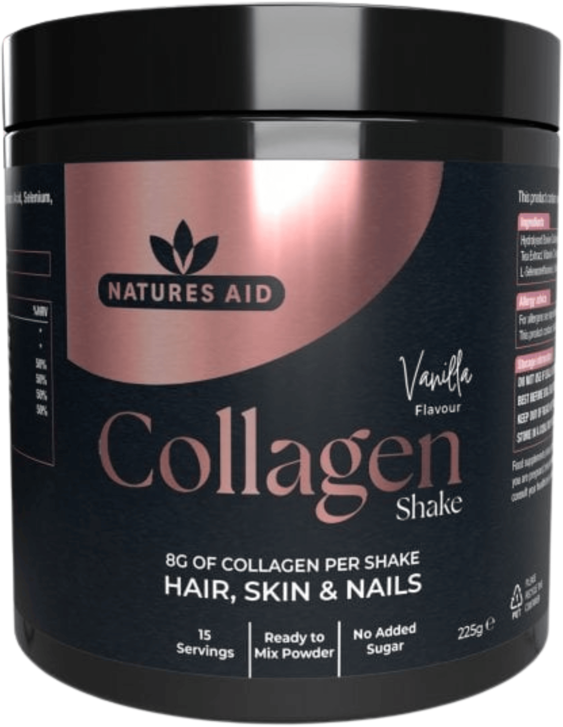Nature's Aid Collagen Shake Powder 8000mg Vanilla 225g