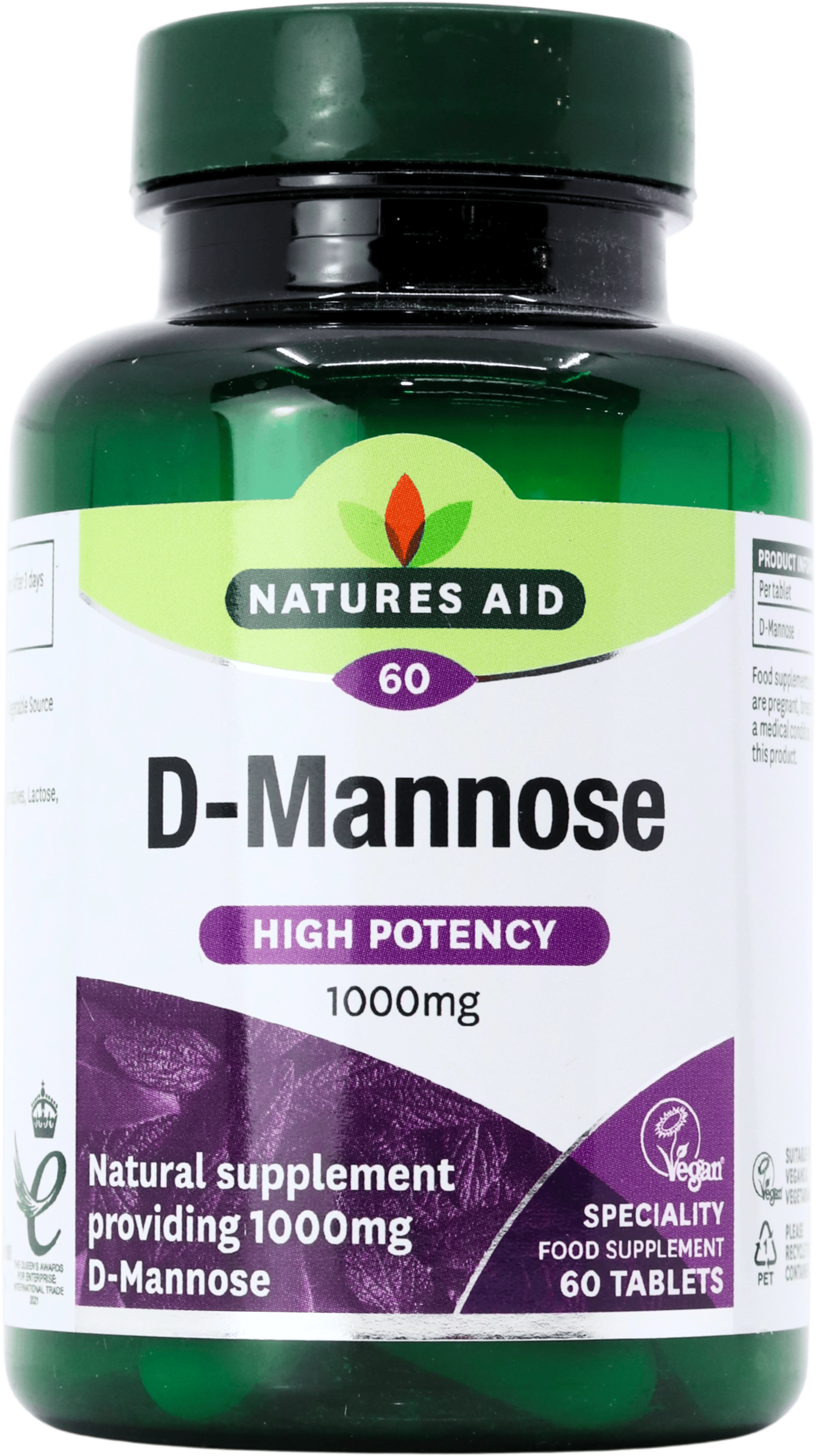 Nature's Aid D-Mannose 1000mg 60 Tablets