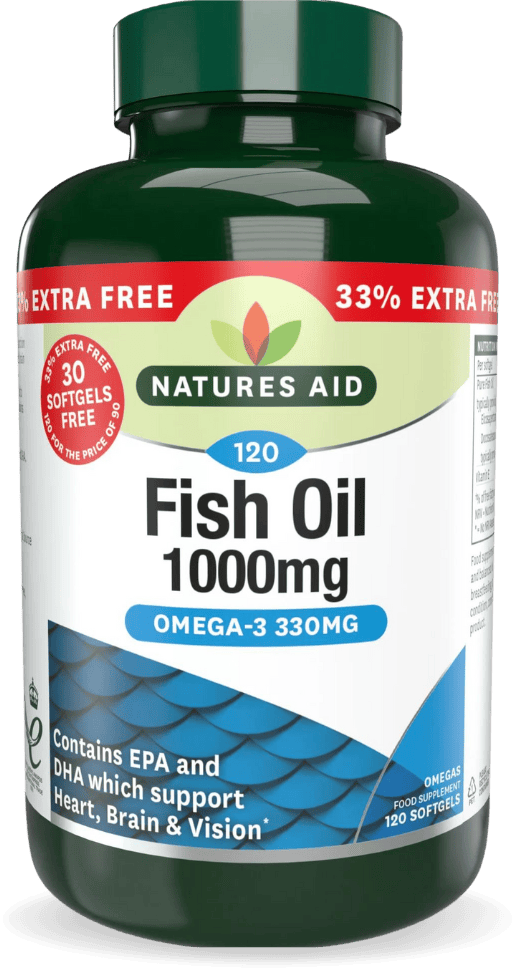 Nature's Aid Fish Oil 1000mg Omega-3 120 Softgels