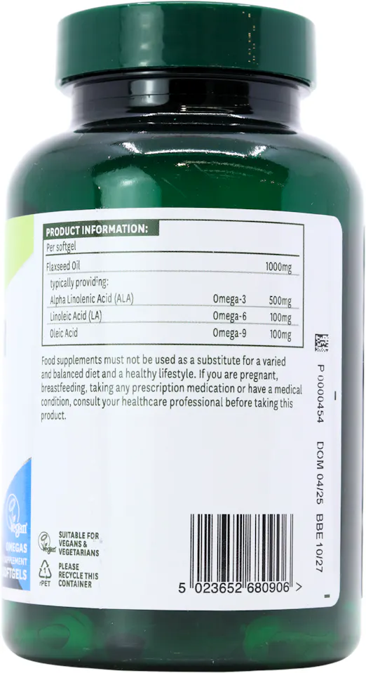 Nature's Aid Flaxseed Oil 1000mg 90 Capsules - 2