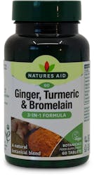 Nature's Aid Ginger, Turmeric & Bromelain 60 Tablets