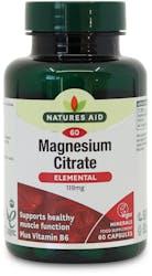 Nature's Aid Magnesium Citrate Elemental 119mg 60 Capsules