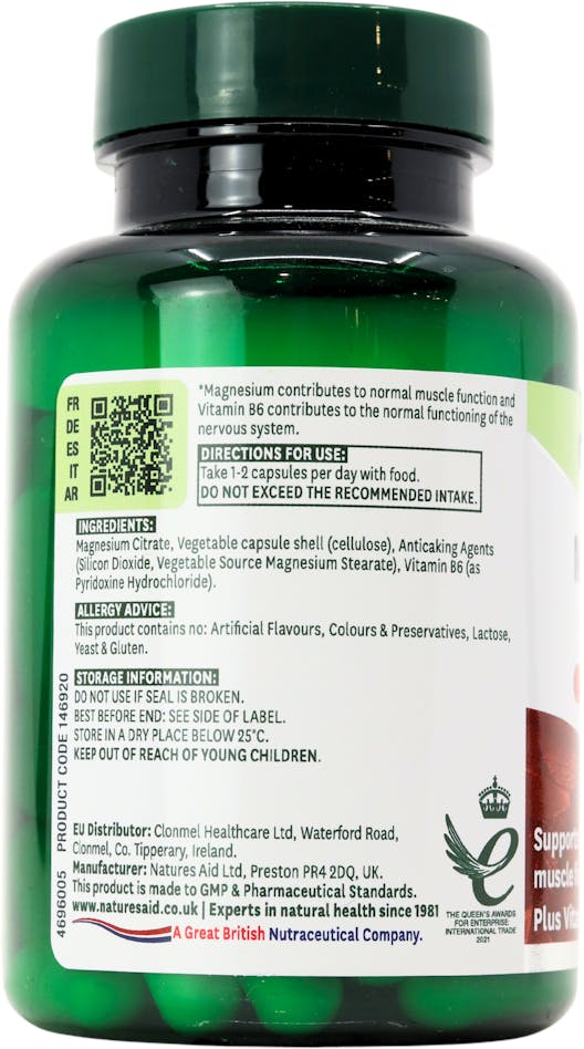 Nature's Aid Magnesium Citrate Elemental 119mg 60 Capsules - 3