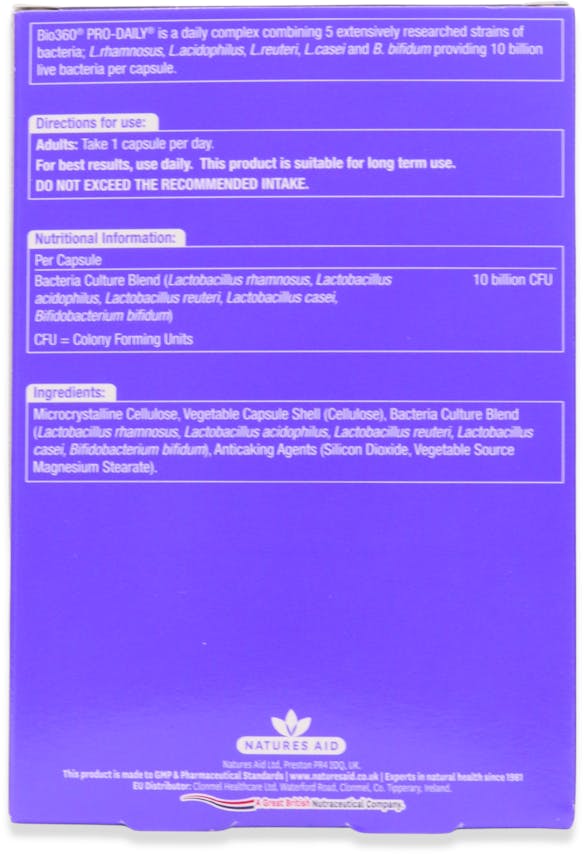 Nature's Aid Pro-Daily 10 Billion Bacteria 30 Capsules - 2