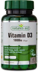 Nature's Aid Vegan Vitamin D3 1000iu 60 Tablets