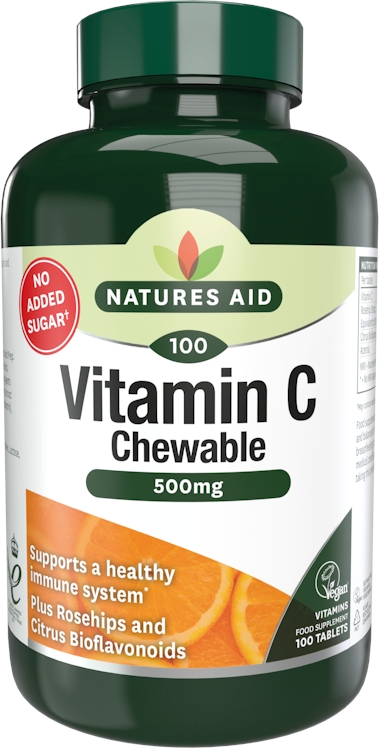 Natures Aid Vitamin C 500mg Chewable 100 Tablets