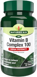 Nature's Aid Vitamin B Complex 100 (Mega Potency) Time Release 30 Tablets