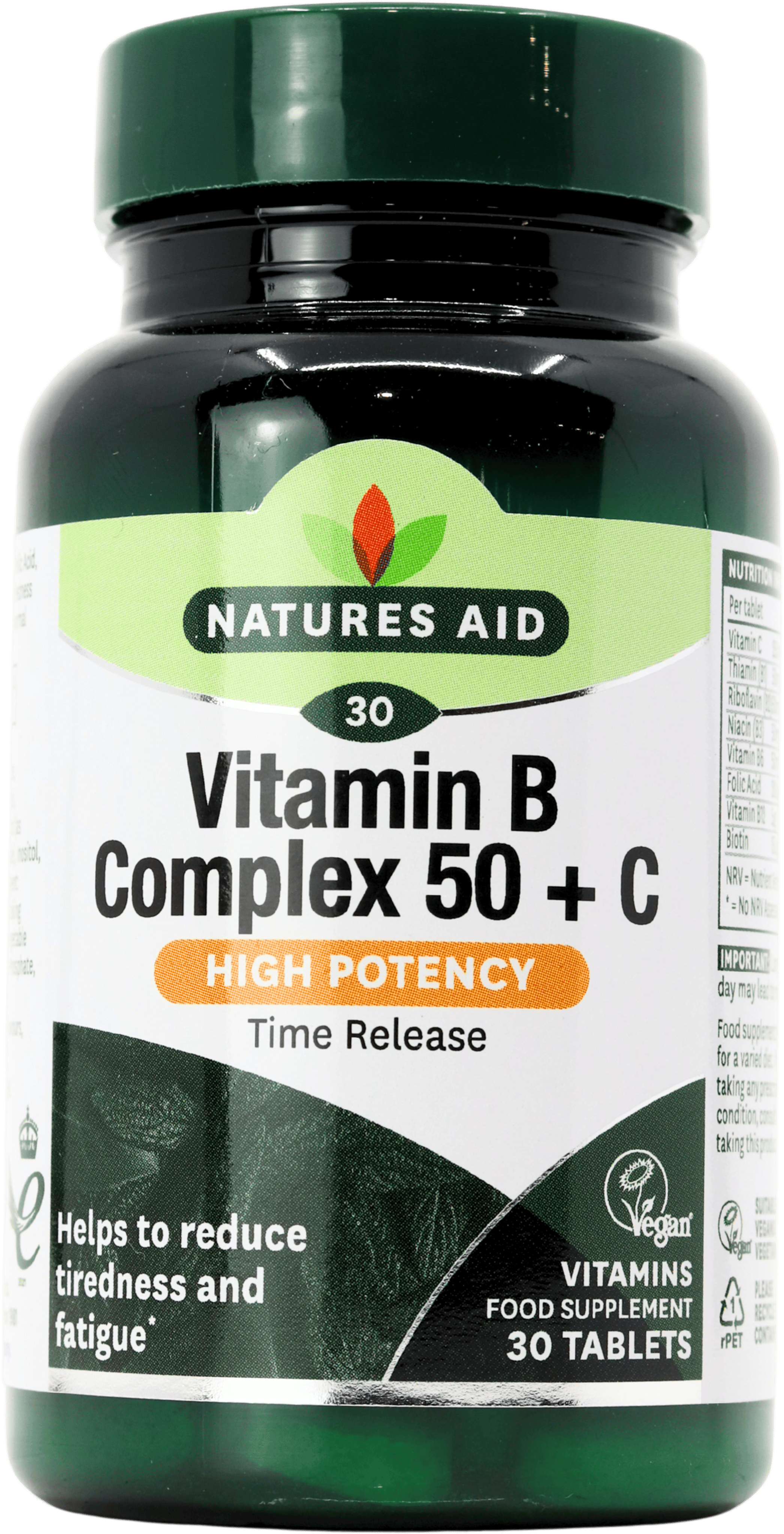 Nature's Aid Vitamin B Complex 50 with Vitamin C 30 Tablets
