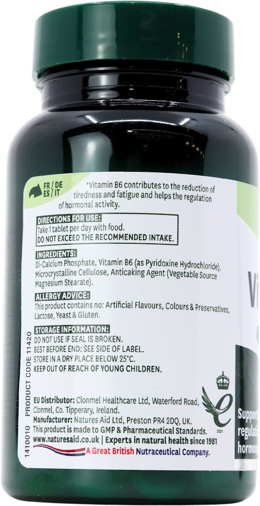 Nature's Aid Vitamin B6 100mg 100 Tablets - 3