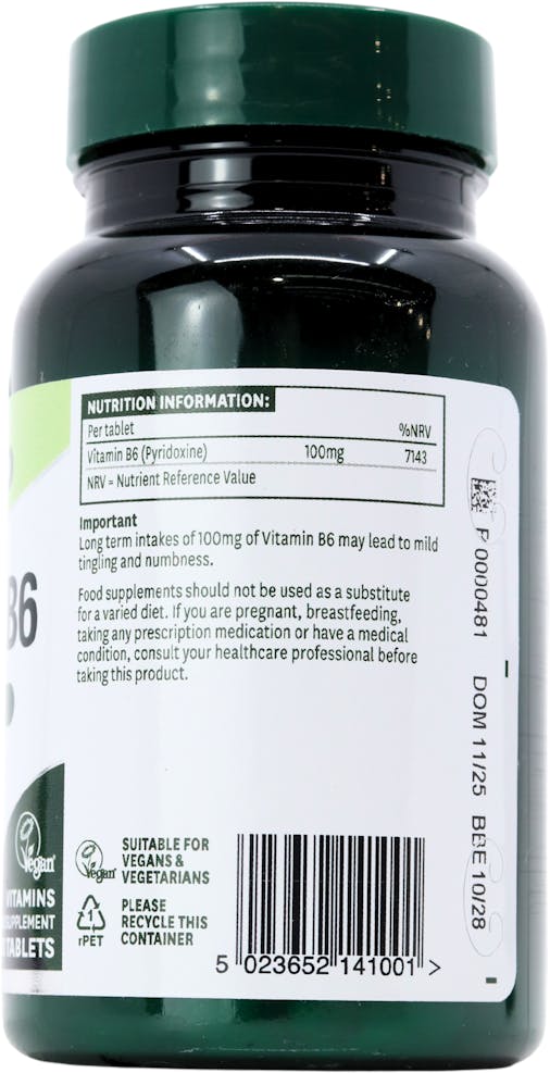 Nature's Aid Vitamin B6 100mg 100 Tablets - 2
