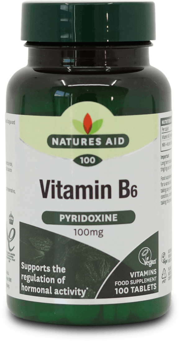 Nature's Aid Vitamin B6 High Potency 100mg 100 Tablets | Medino