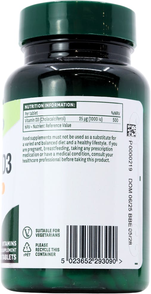 Nature's Aid Vitamin D3 1000iu (25µg)  90 Tablets - 2