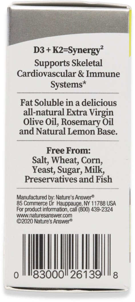 Nature's Answer Vitamin D3 & K2 15ml - 4