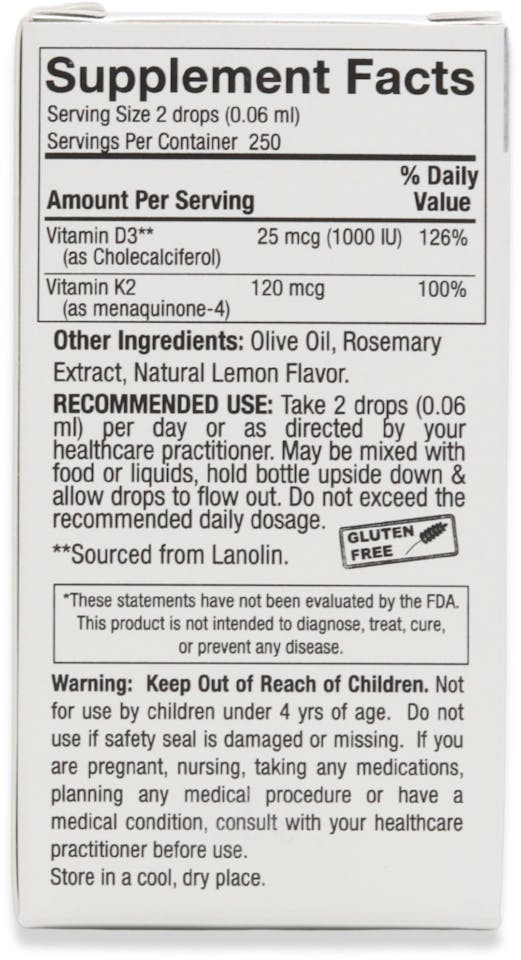 Nature's Answer Vitamin D3 & K2 15ml - 3