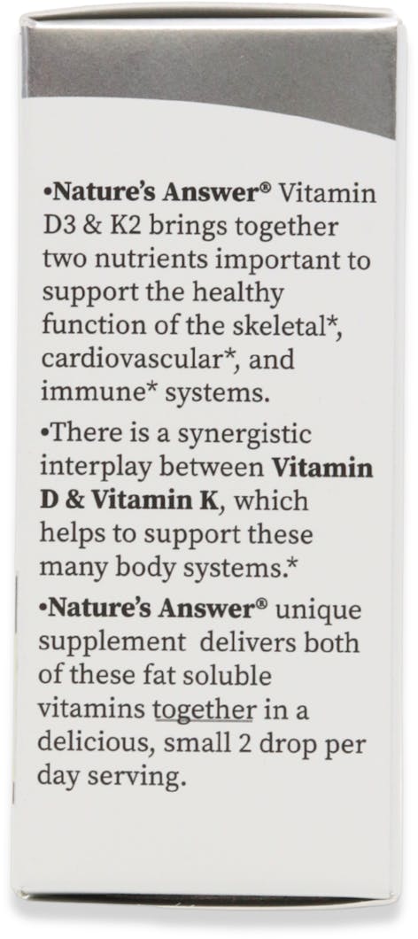 Nature's Answer Vitamin D3 & K2 15ml - 2
