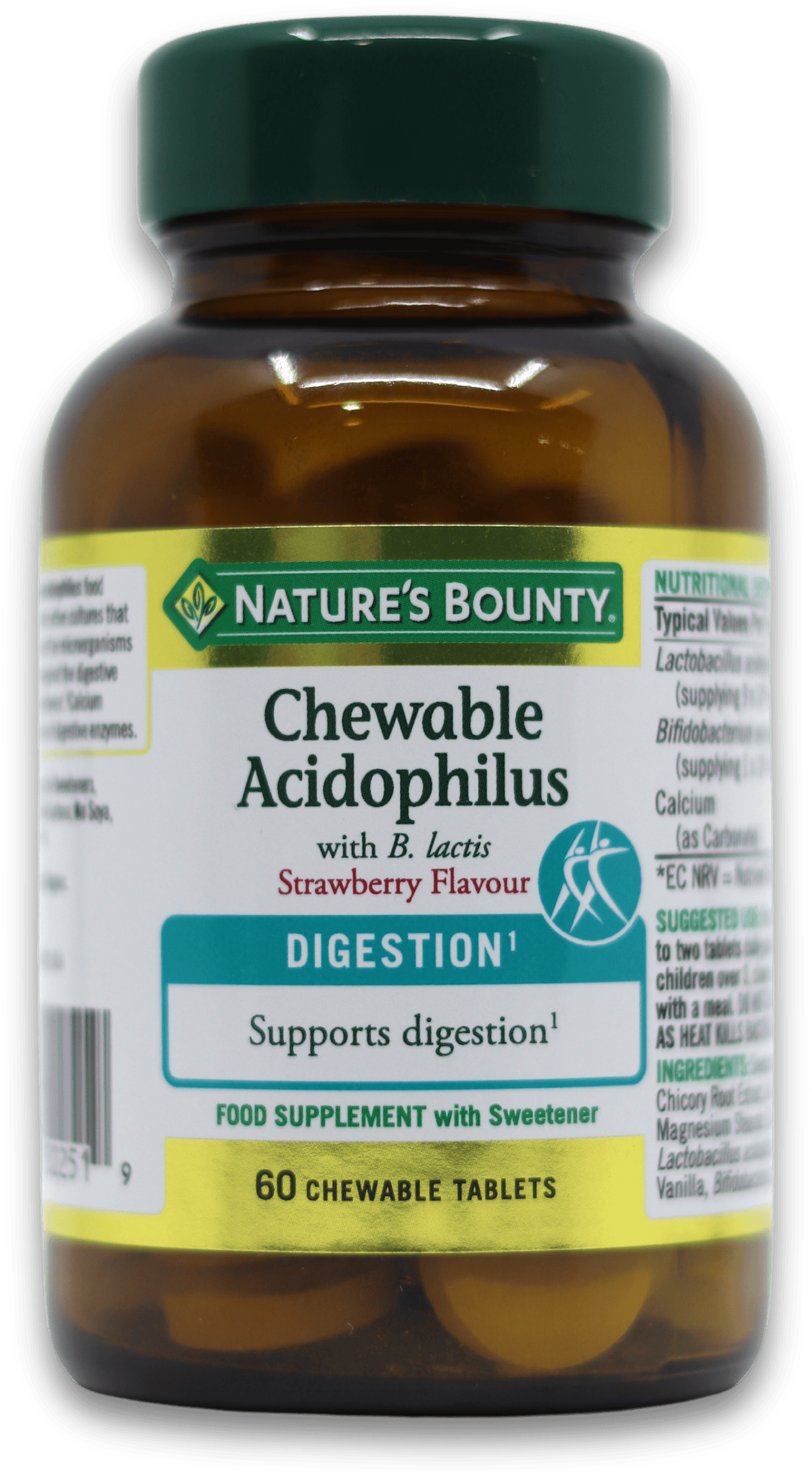 Nature's Bounty Acidophilus Strawberry 60 Chewable Tablets