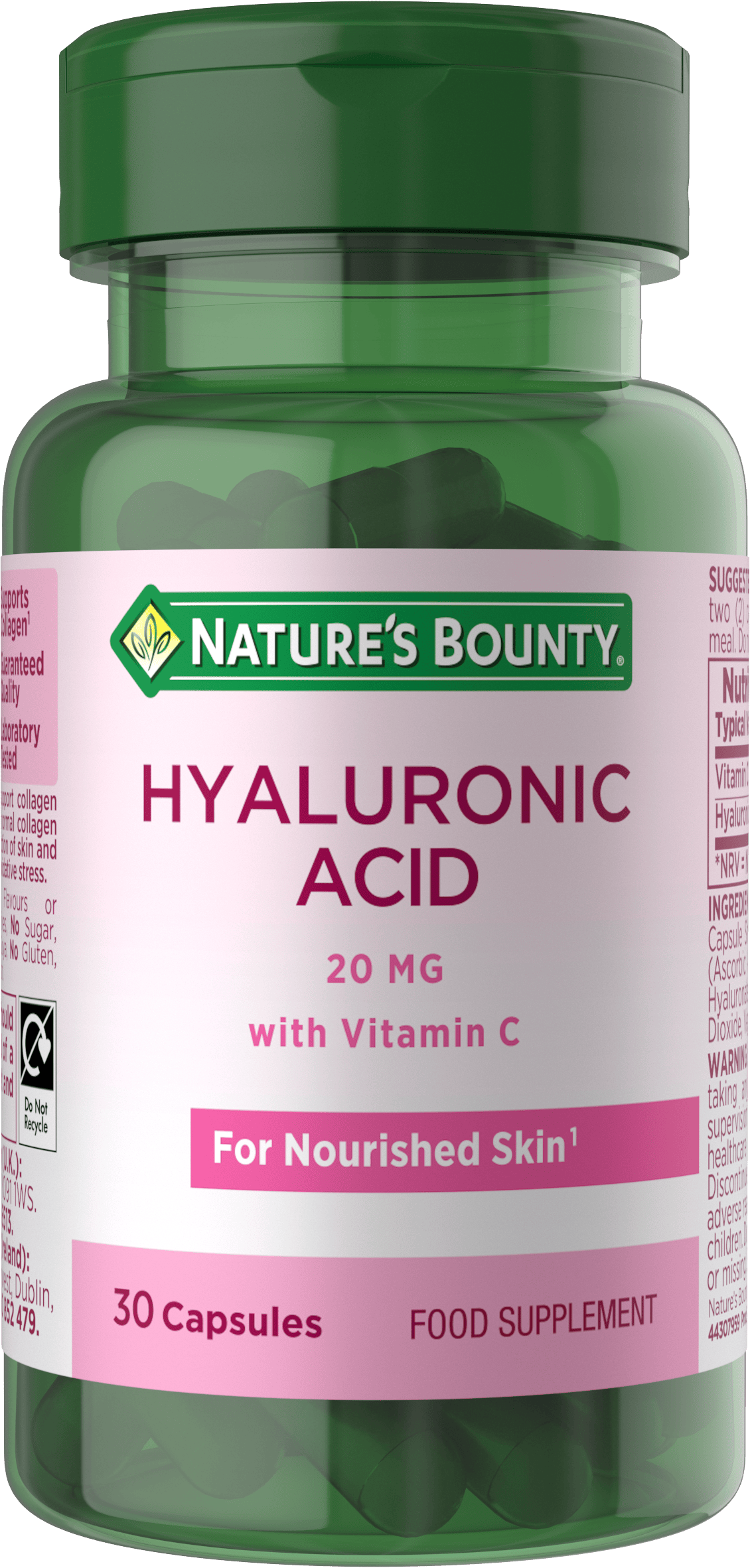Nature's Bounty Hyaluronic Acid 20mg with Vitamin C 30 Capsules