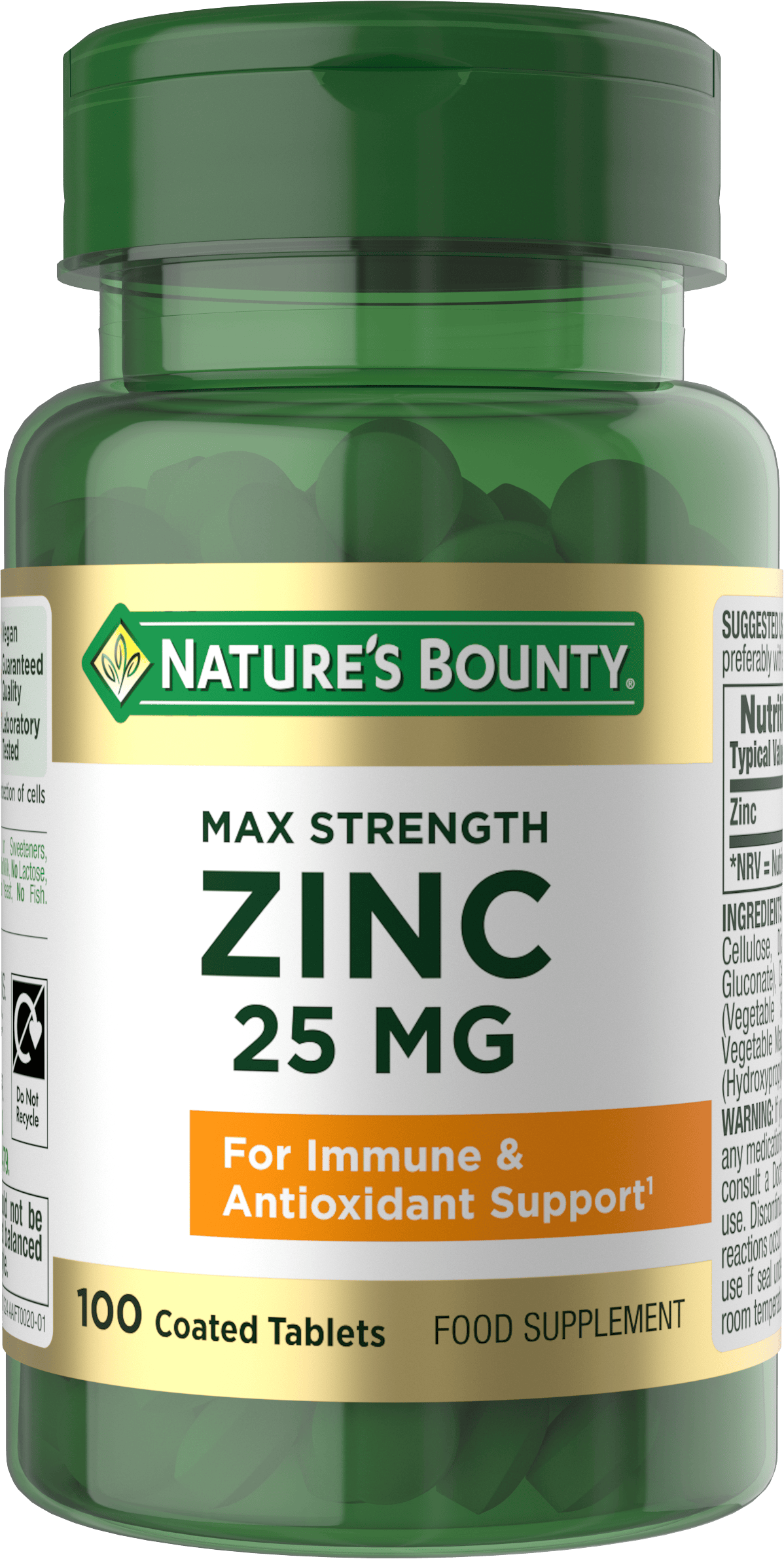 Nature’s Bounty MaxStrength Zinc 25mg 100 Tablets