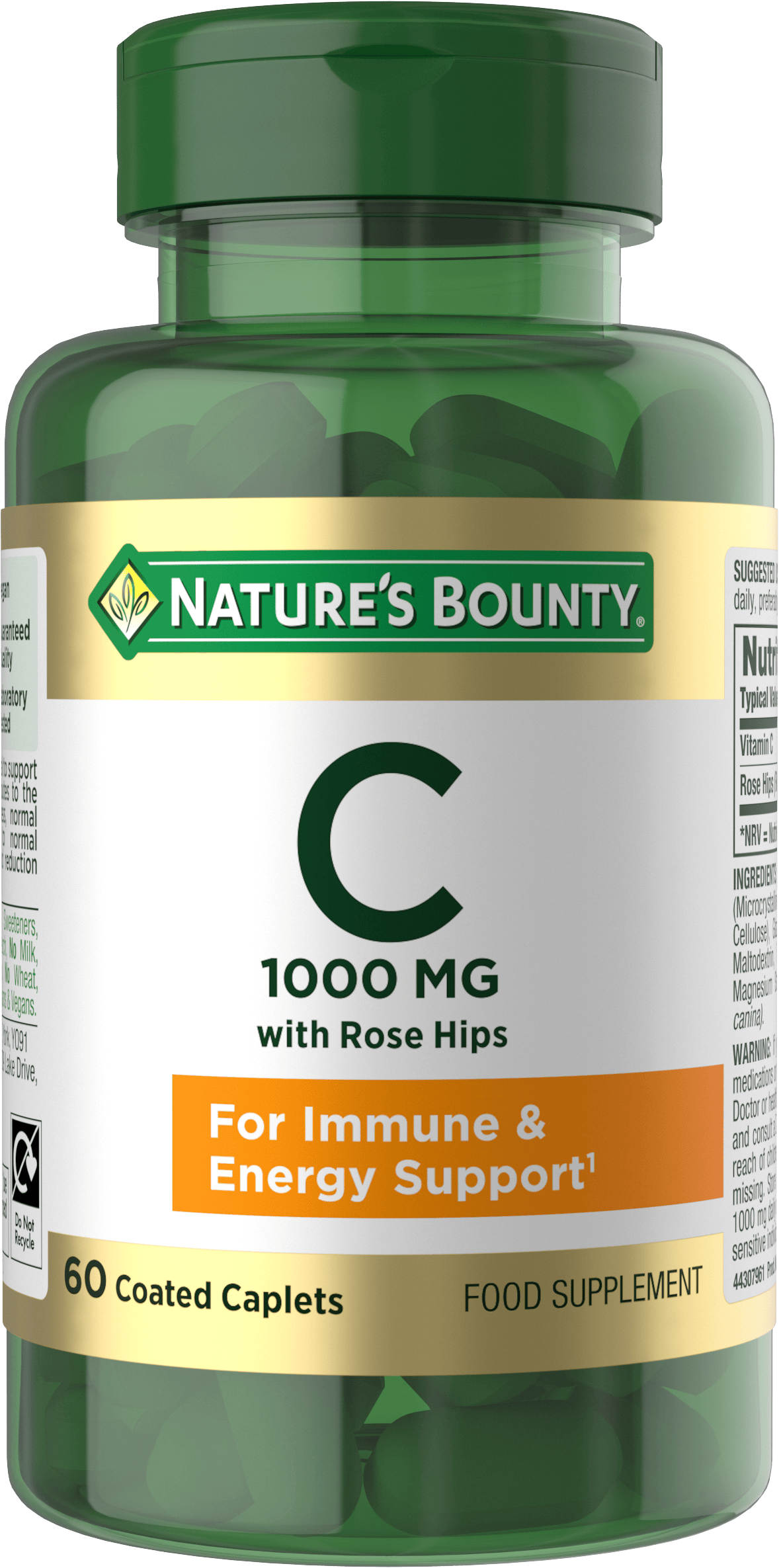 Nature's Bounty Vitamin C 1000mg with Rose Hips 60 Caplets