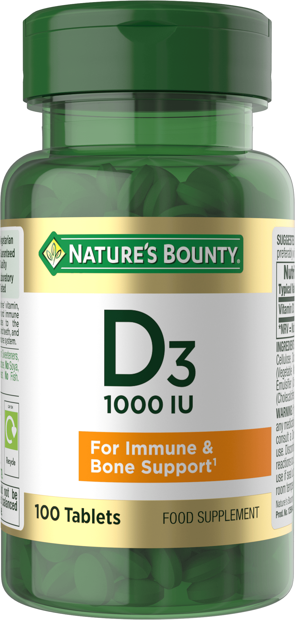Nature's Bounty Vitamin D3 25µg (1000IU) 100 Tablets