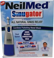 NeilMed Sinugator Cordless Pulsating Nasal Wash 30 Premixed Packets