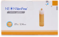 Neon Verifine Safety Lancets 21g X 2.4mm 100 pack