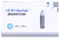 Neon Verifine Safety Lancets 23g X1.8mm 100 pack