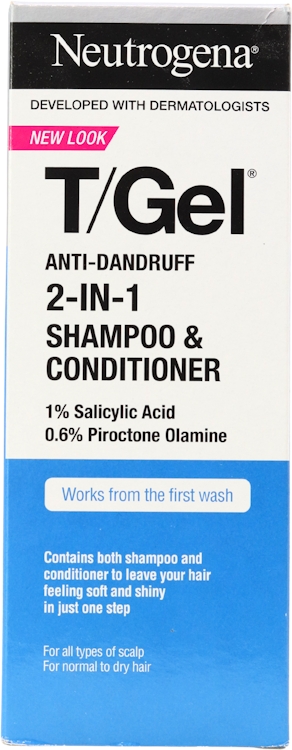 Neutrogena T Gel 2in1 Anti Dandruff Shampoo Conditioner 250ml NEw Formula in White