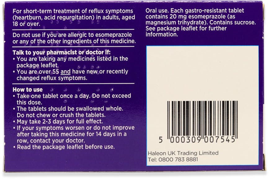 Nexium Control 20mg Gastro-Resistant Tablets 14 Pack - 2