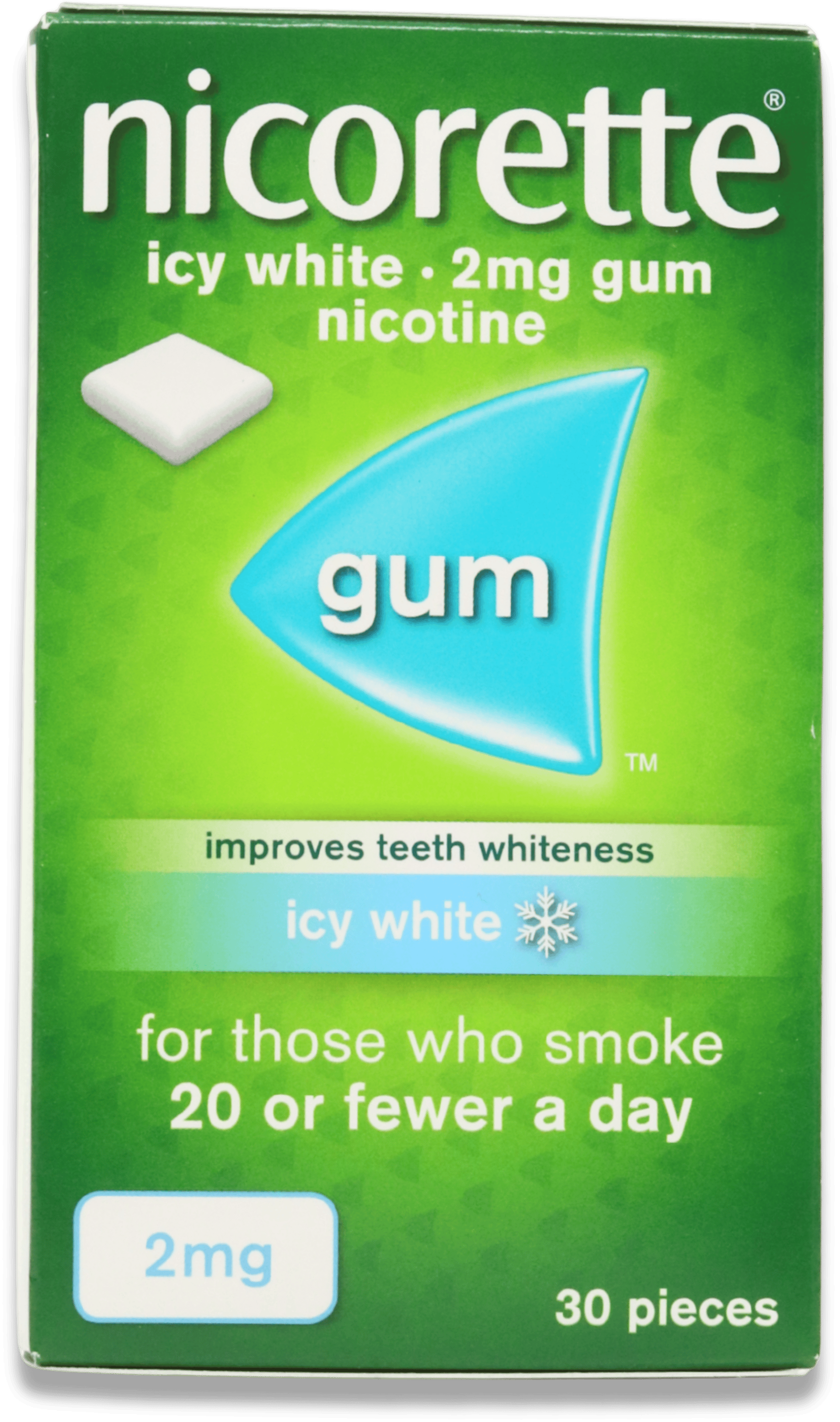 Nicorette Icy White 2mg Nicotine Gum 30 Pack