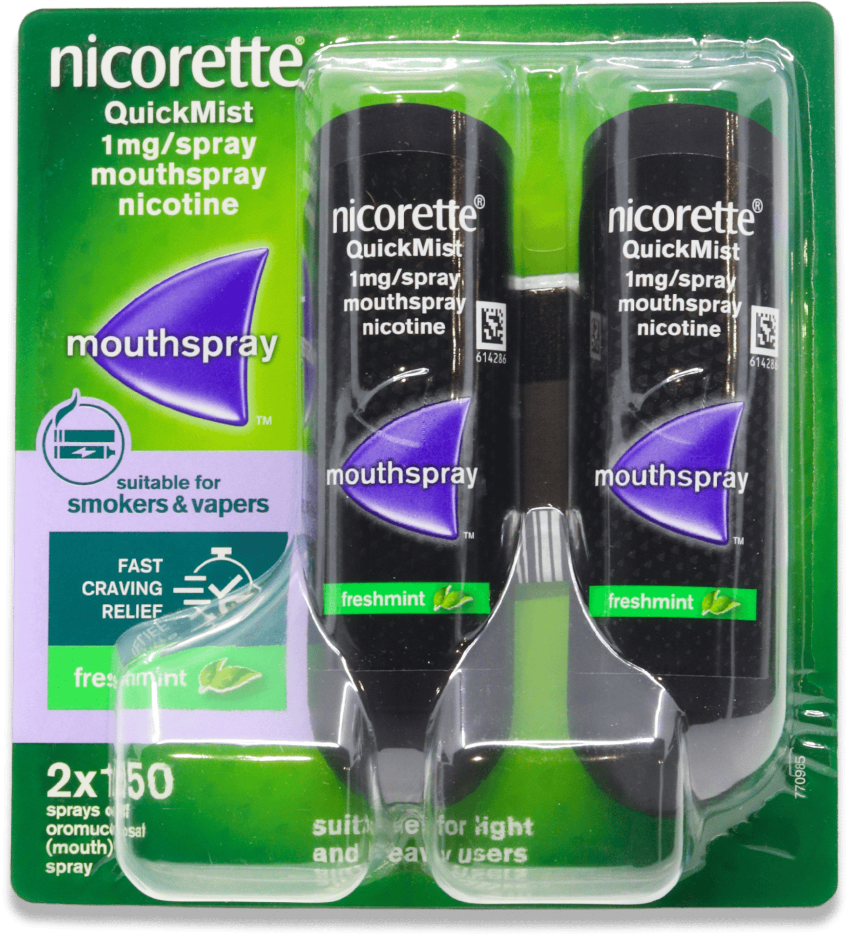 Nicorette Quickmist 1mg Mouthspray Freshmint 2 x 150 Doses