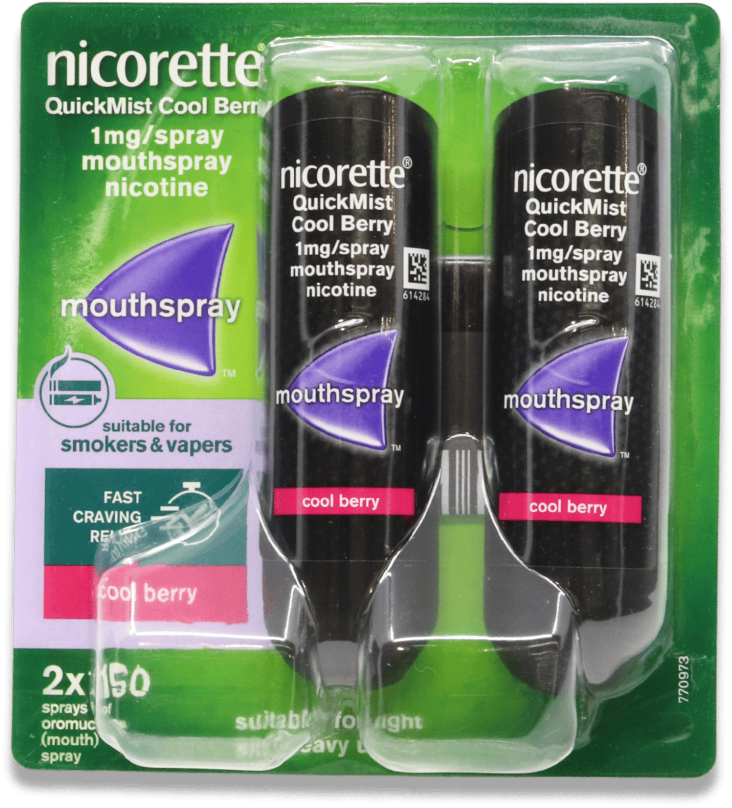 Nicorette Quickmist Cool Berry 1mg Mouthspray 2 Pack