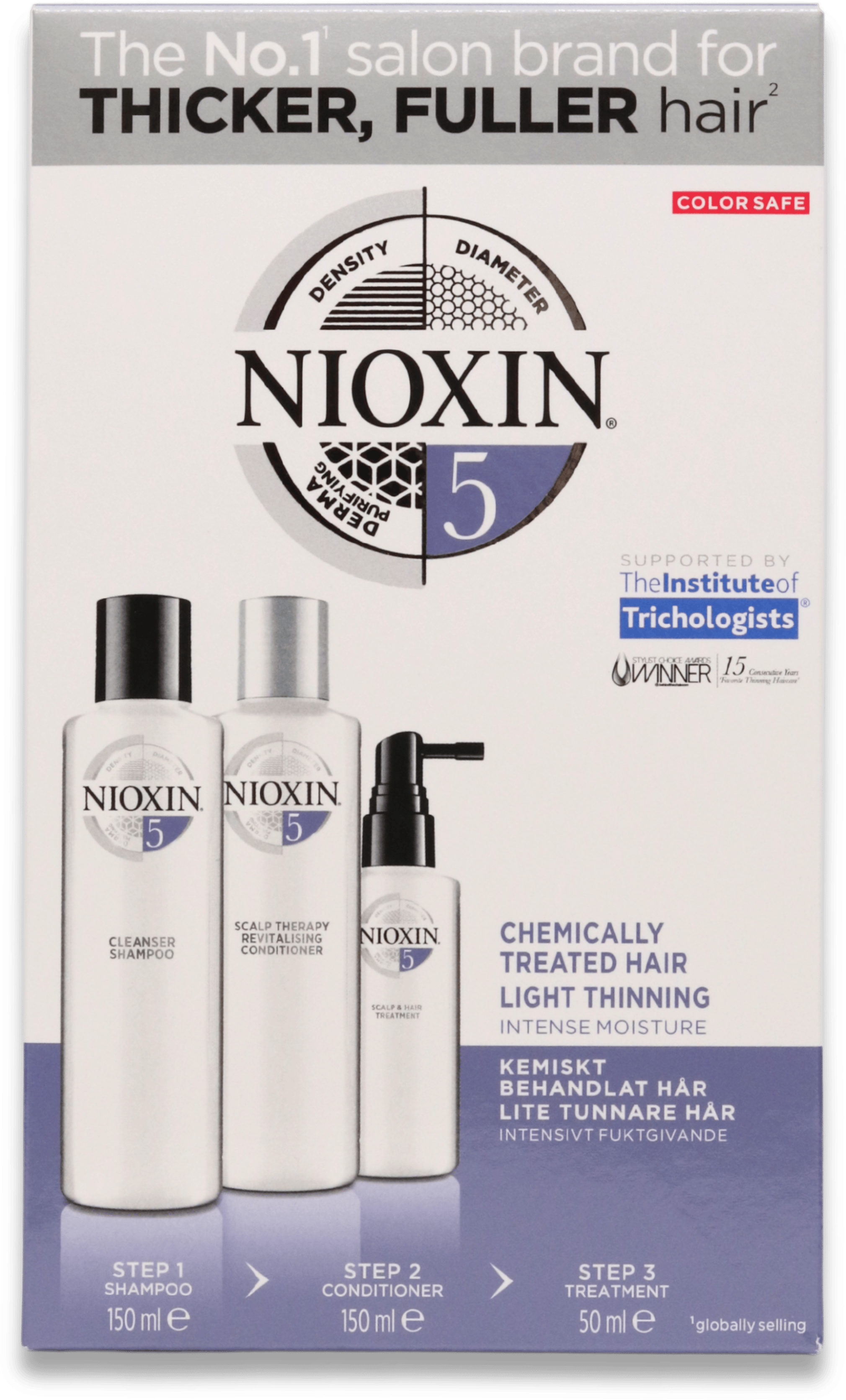 Nioxin for Chemically Treated Hair with Light Thinning System 5 Trial Kit