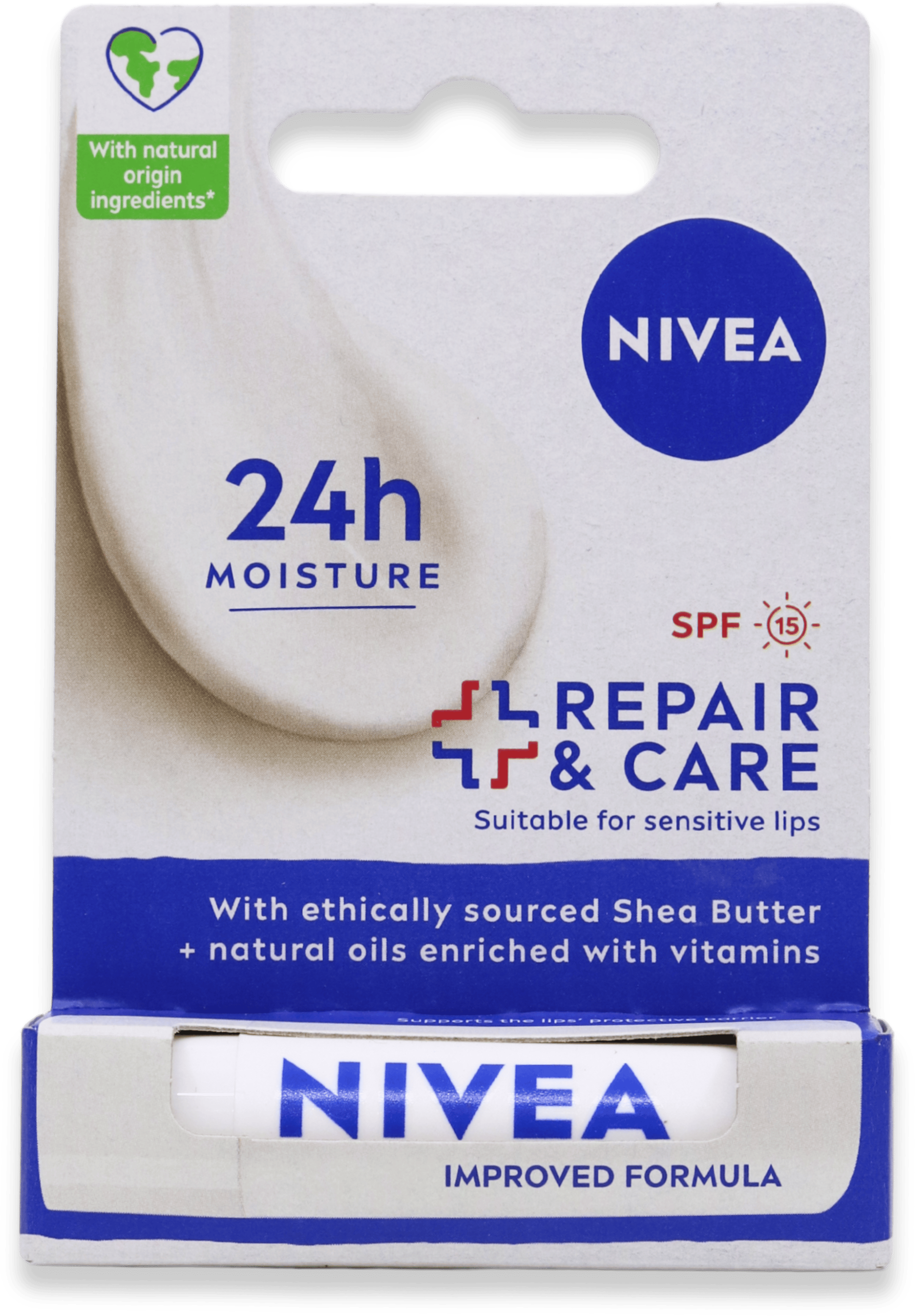 Nivea 24H Moisture Repair & Care Caring Lip Balm 4.8g