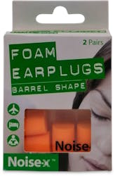 Noise-X Foam Earplugs Barrel Shape 2 Pairs
