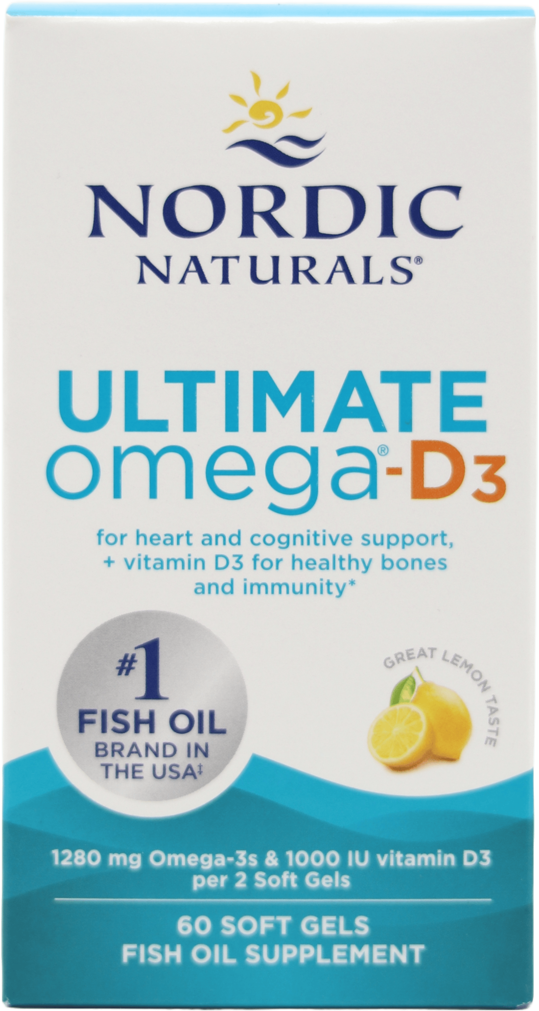 Nordic Naturals Ultimate Omega-D3, 1280mg Lemon - 60 Softgels