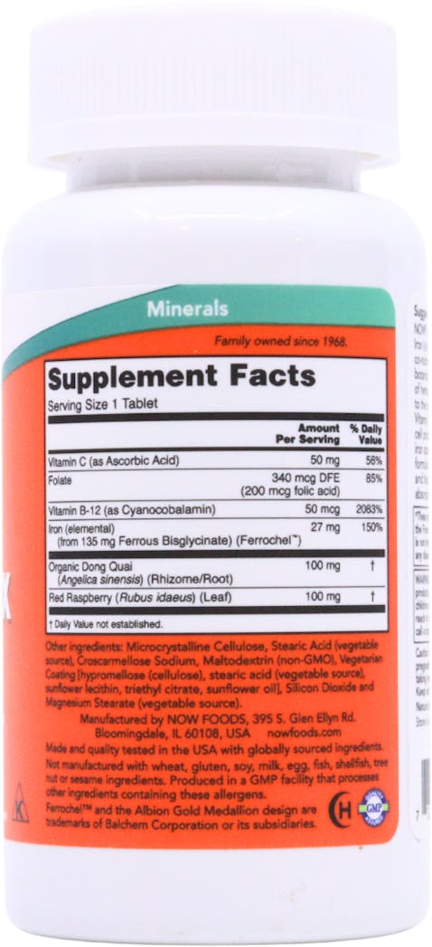NOW Foods Iron Complex 100 Tablets - 2