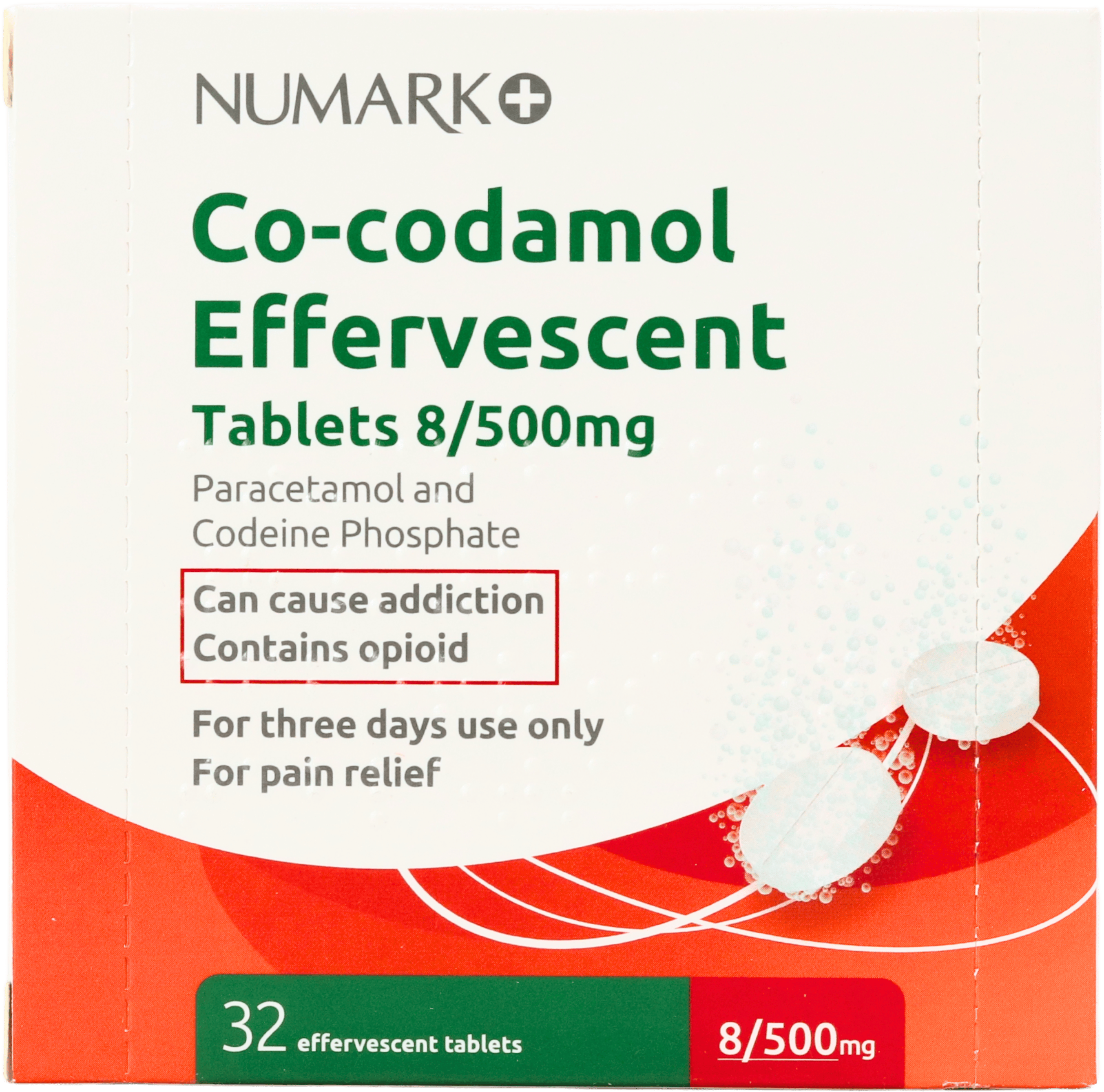 Numark Co-Codamol Effervescent 500mg 32 Tablets
