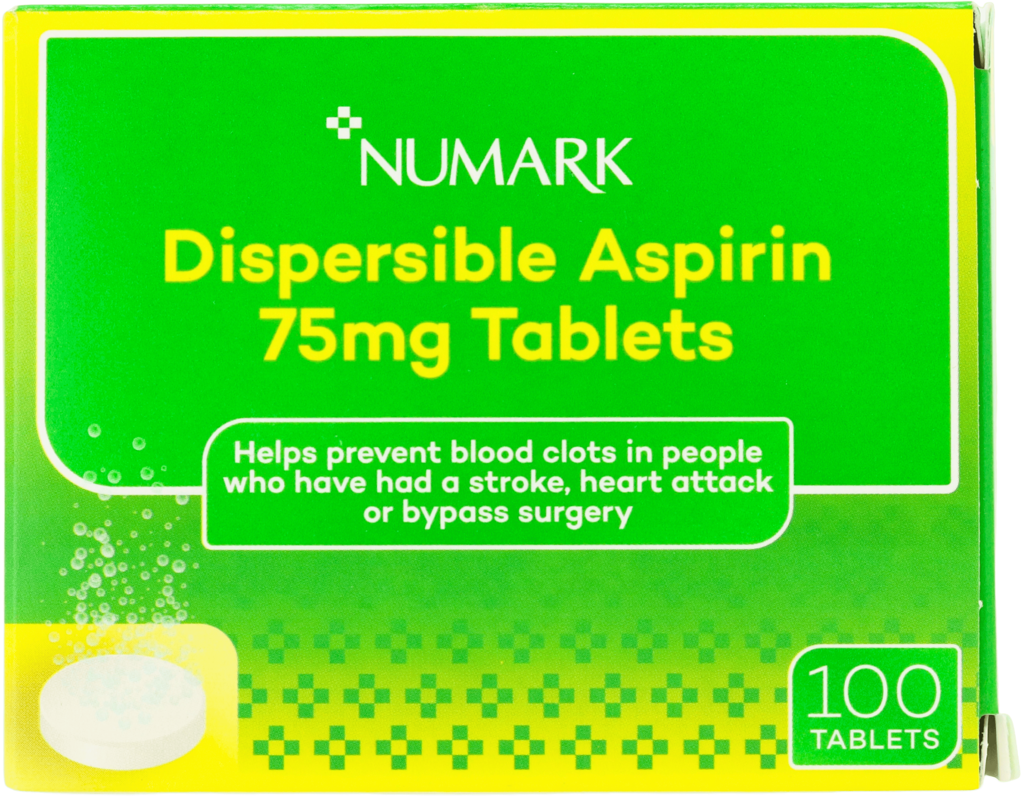 Numark Dispersible Aspirin 75mg 100 Tablets