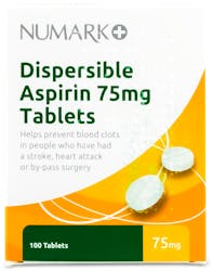 Numark Dispersible Aspirin 75mg 100 Tablets