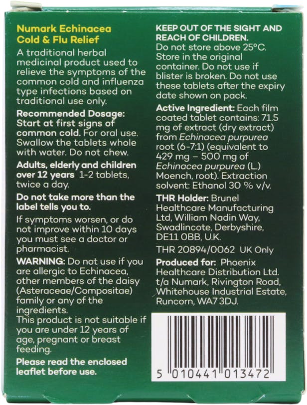 Numark Echinacea Cold & Flu Relief 30 Tablets - 2