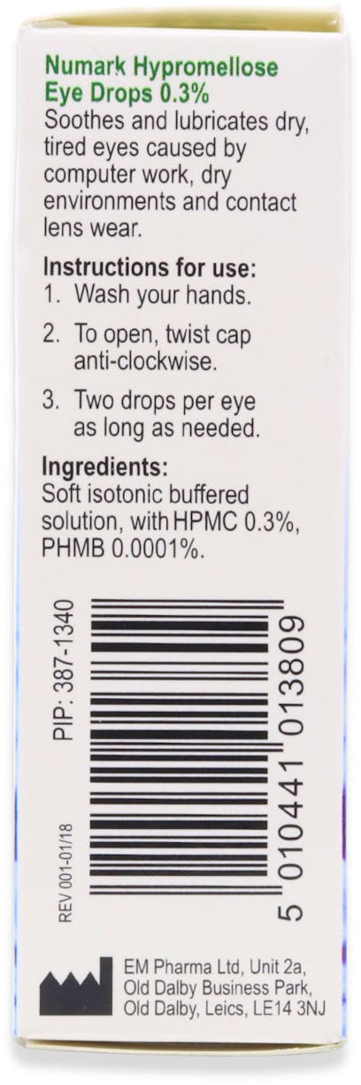 Numark Hypromellose Eye Drops 0.3% 10ml - 2