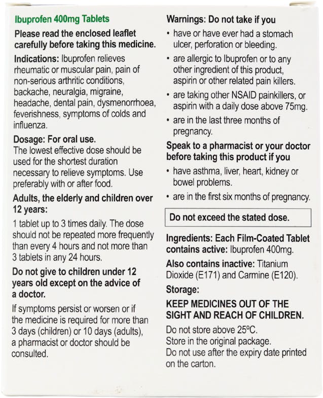Numark Ibuprofen 400mg 24 Tablets - 2
