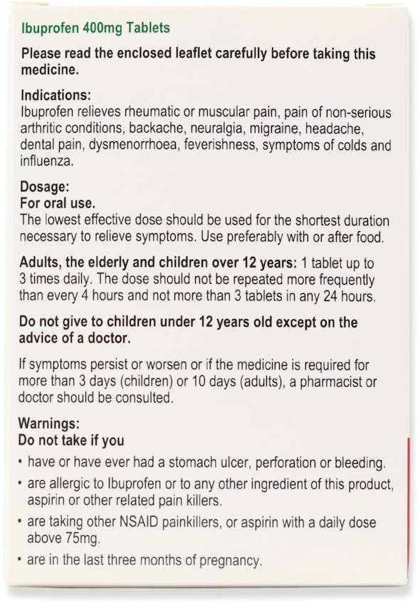 Numark Ibuprofen 400mg 96 Coated Tablets - 2
