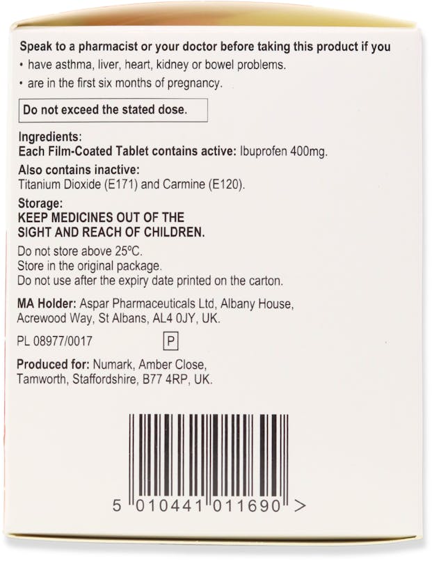 Numark Ibuprofen 400mg 96 Coated Tablets - 3