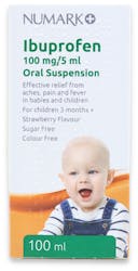Numark Ibuprofen 100mg/5ml Oral Suspension Strawberry 100ml
