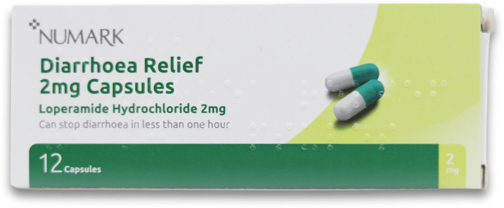 Diarrhoea Relief - Loperamide Hydrochloride 2mg 12 Capsules